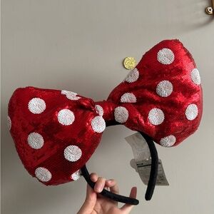Giant Sequin Minnie Mouse Bow Headband